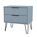 Harlequin 2 Drawer Side Table in Denim Blue - Ready Assembled