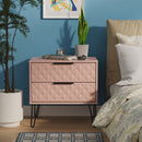 Harlequin 2 Drawer Side Table in Kobe Pink - Ready Assembled