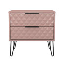 Harlequin 2 Drawer Side Table in Kobe Pink - Ready Assembled
