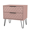 Harlequin 2 Drawer Side Table in Kobe Pink - Ready Assembled