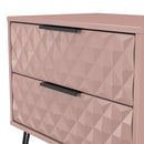Harlequin 2 Drawer Side Table in Kobe Pink - Ready Assembled