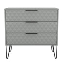 Harlequin 3 Drawer Chest in Dusk Grey - Ready Assembled
