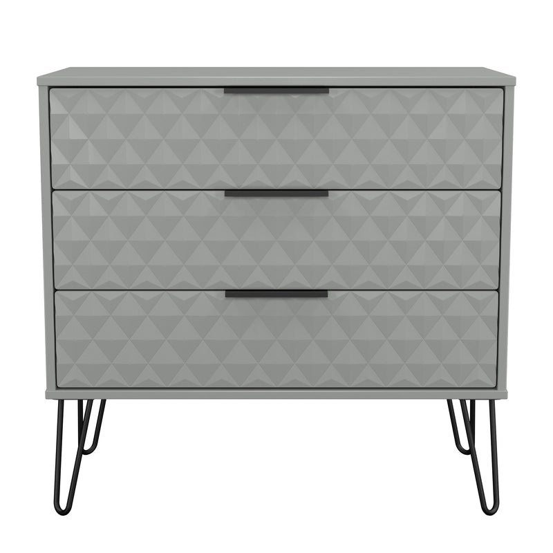Harlequin 3 Drawer Chest in Dusk Grey - Ready Assembled