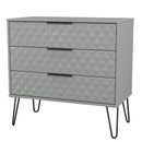 Harlequin 3 Drawer Chest in Dusk Grey - Ready Assembled