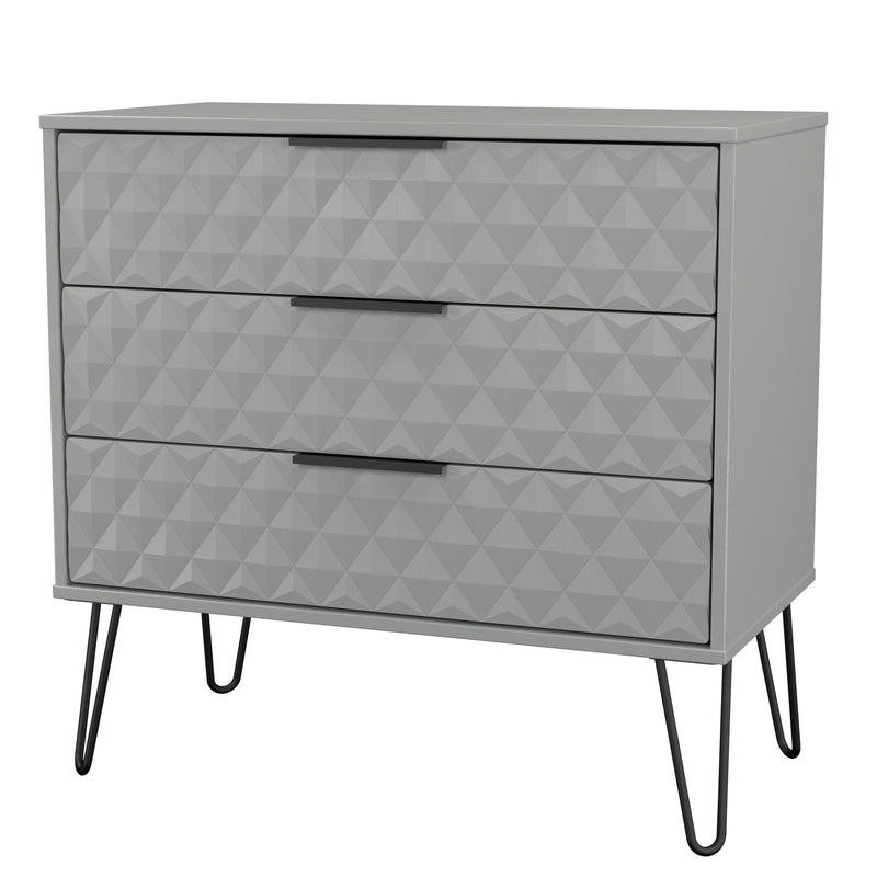 Harlequin 3 Drawer Chest in Dusk Grey - Ready Assembled