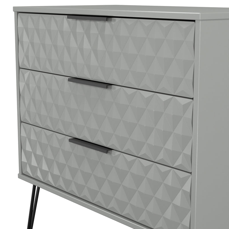 Harlequin 3 Drawer Chest in Dusk Grey - Ready Assembled