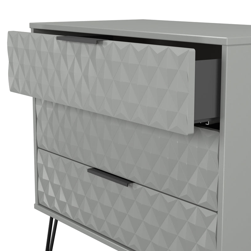 Harlequin 3 Drawer Chest in Dusk Grey - Ready Assembled