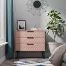 Harlequin 3 Drawer Chest in Kobe Pink - Ready Assembled