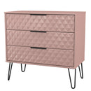 Harlequin 3 Drawer Chest in Kobe Pink - Ready Assembled
