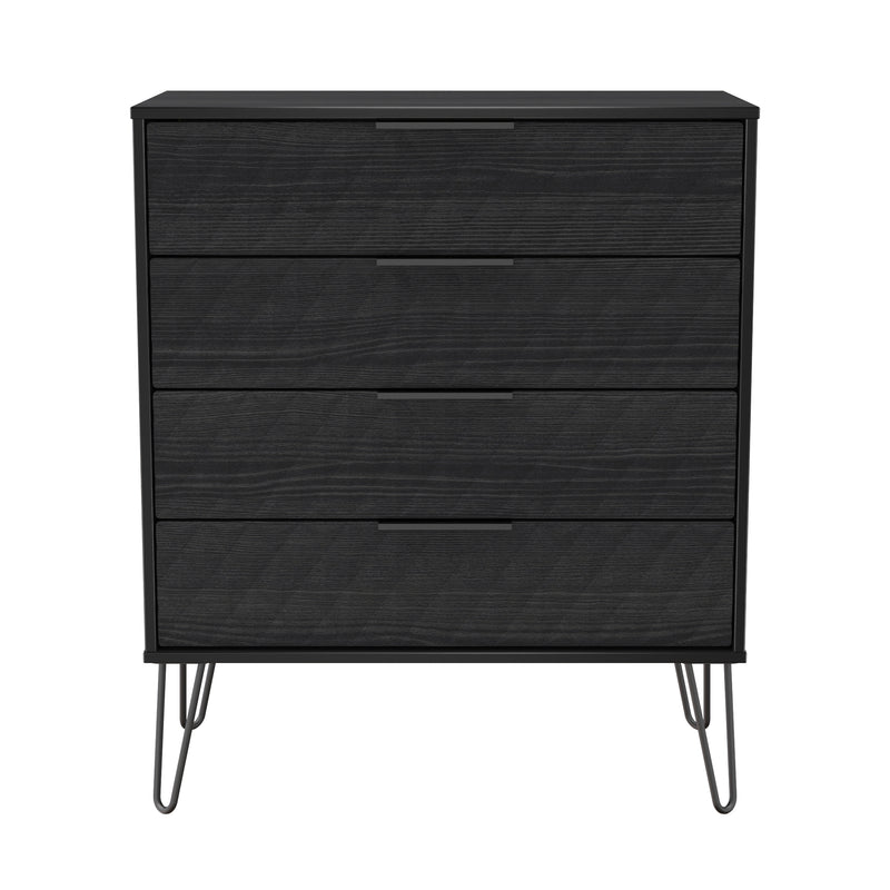Harlequin 4 Drawer Chest in Black Ash - Ready Assembled