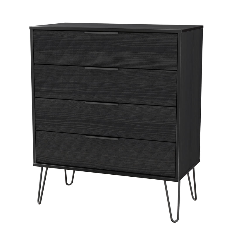 Harlequin 4 Drawer Chest in Black Ash - Ready Assembled