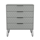 Harlequin 4 Drawer Chest in Dusk Grey - Ready Assembled