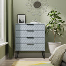 Harlequin 4 Drawer Chest in Denim Blue - Ready Assembled