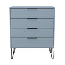 Harlequin 4 Drawer Chest in Denim Blue - Ready Assembled