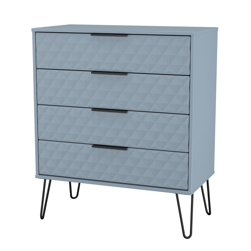 Harlequin 4 Drawer Chest in Denim Blue - Ready Assembled
