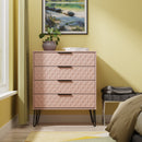 Harlequin 4 Drawer Chest in Kobe Pink - Ready Assembled