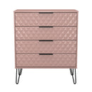 Harlequin 4 Drawer Chest in Kobe Pink - Ready Assembled