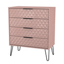 Harlequin 4 Drawer Chest in Kobe Pink - Ready Assembled