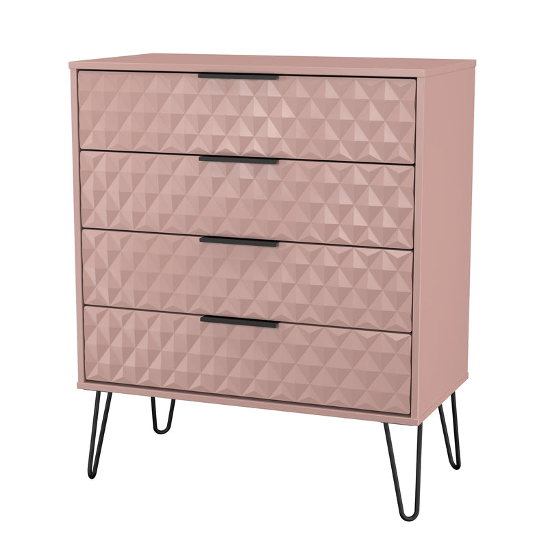 Harlequin 4 Drawer Chest in Kobe Pink - Ready Assembled