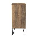 Harlequin 4 Drawer Chest in White Matt & Vintage Oak - Ready Assembled