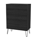 Harlequin 5 Drawer Chest in Black Ash - Ready Assembled