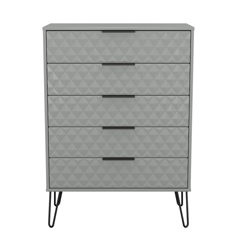 Harlequin 5 Drawer Chest in Dusk Grey - Ready Assembled