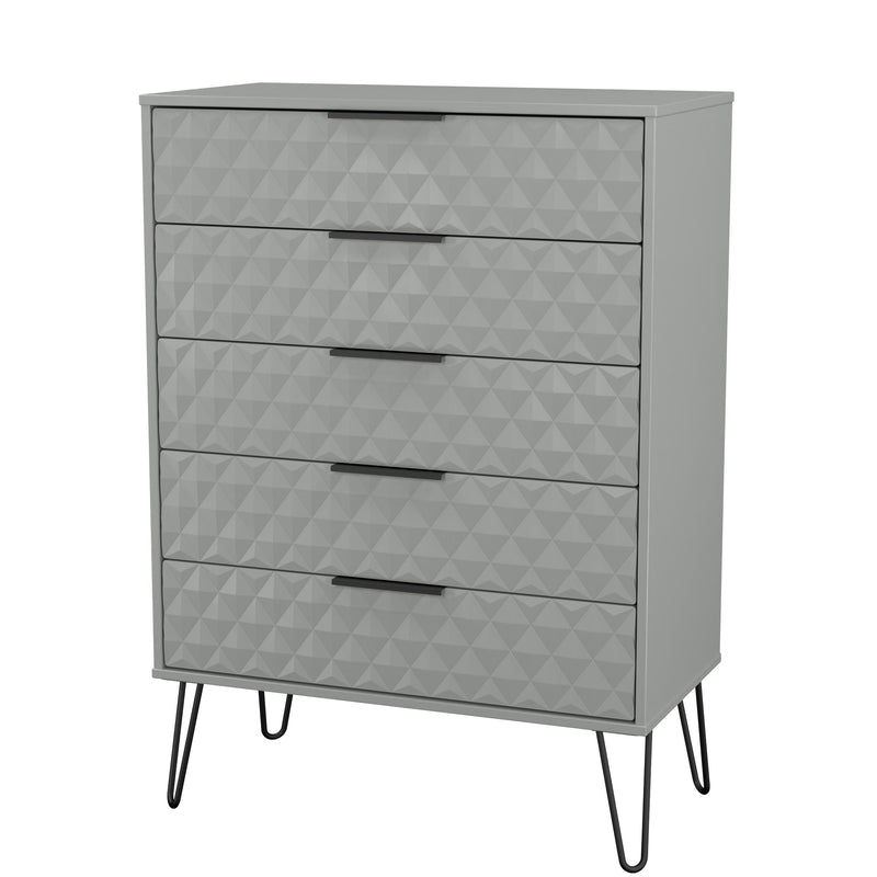 Harlequin 5 Drawer Chest in Dusk Grey - Ready Assembled