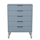 Harlequin 5 Drawer Chest in Denim Blue - Ready Assembled