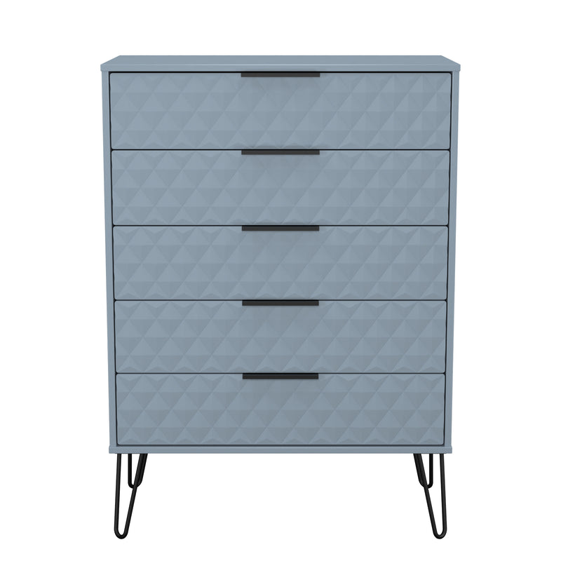Harlequin 5 Drawer Chest in Denim Blue - Ready Assembled