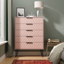 Harlequin 5 Drawer Chest in Kobe Pink - Ready Assembled
