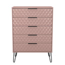 Harlequin 5 Drawer Chest in Kobe Pink - Ready Assembled