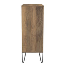 Harlequin 5 Drawer Chest in White Matt & Vintage Oak - Ready Assembled