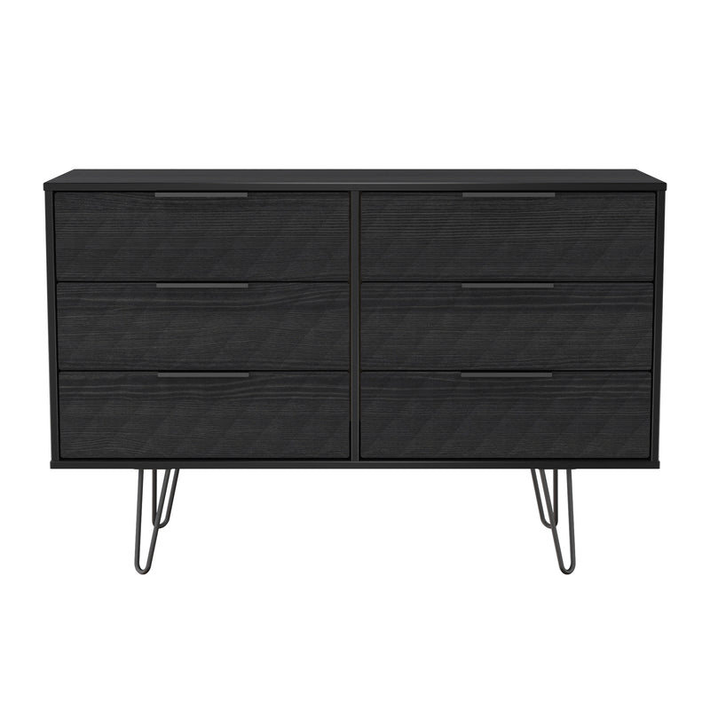 Harlequin 6 Drawer Midi Chest in Black Ash - Ready Assembled