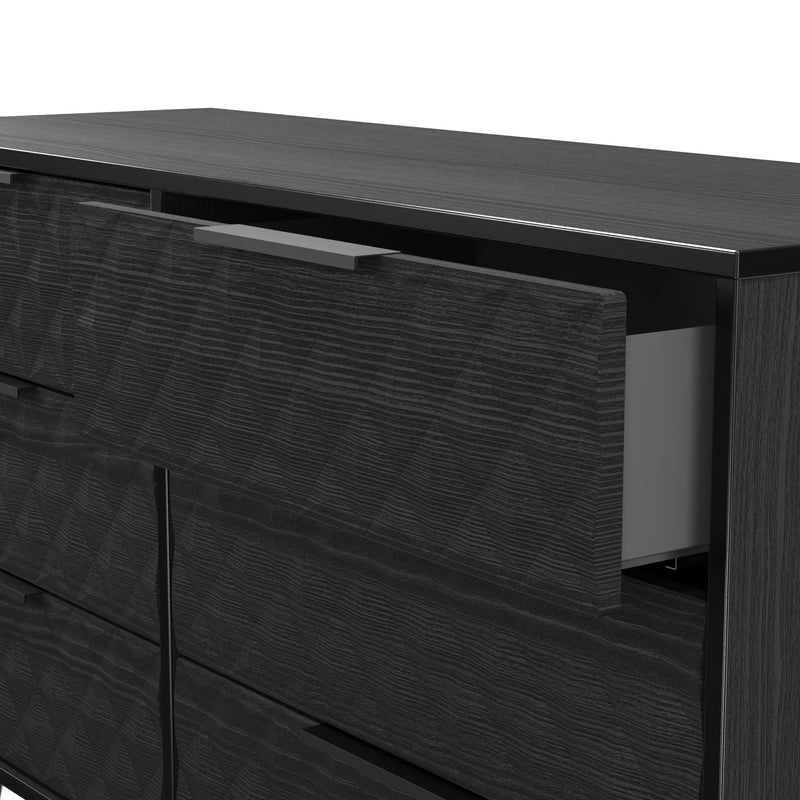 Harlequin 6 Drawer Midi Chest in Black Ash - Ready Assembled