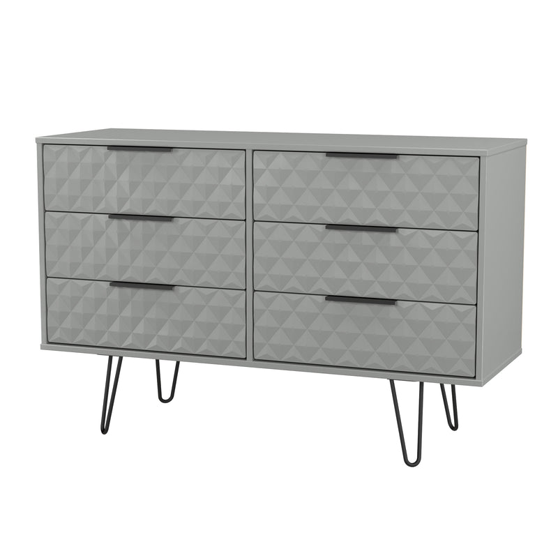 Harlequin 6 Drawer Midi Chest in Dusk Grey - Ready Assembled