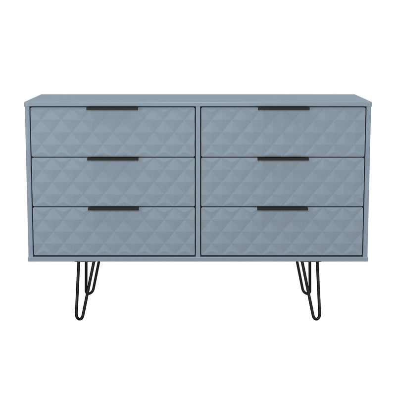 Harlequin 6 Drawer Midi Chest in Denim Blue - Ready Assembled