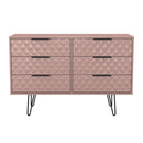 Harlequin 6 Drawer Midi Chest in Kobe Pink - Ready Assembled