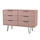 Harlequin 6 Drawer Midi Chest in Kobe Pink - Ready Assembled