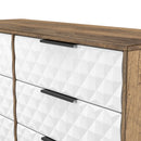 Harlequin 6 Drawer Midi Chest in White Matt & Vintage Oak - Ready Assembled