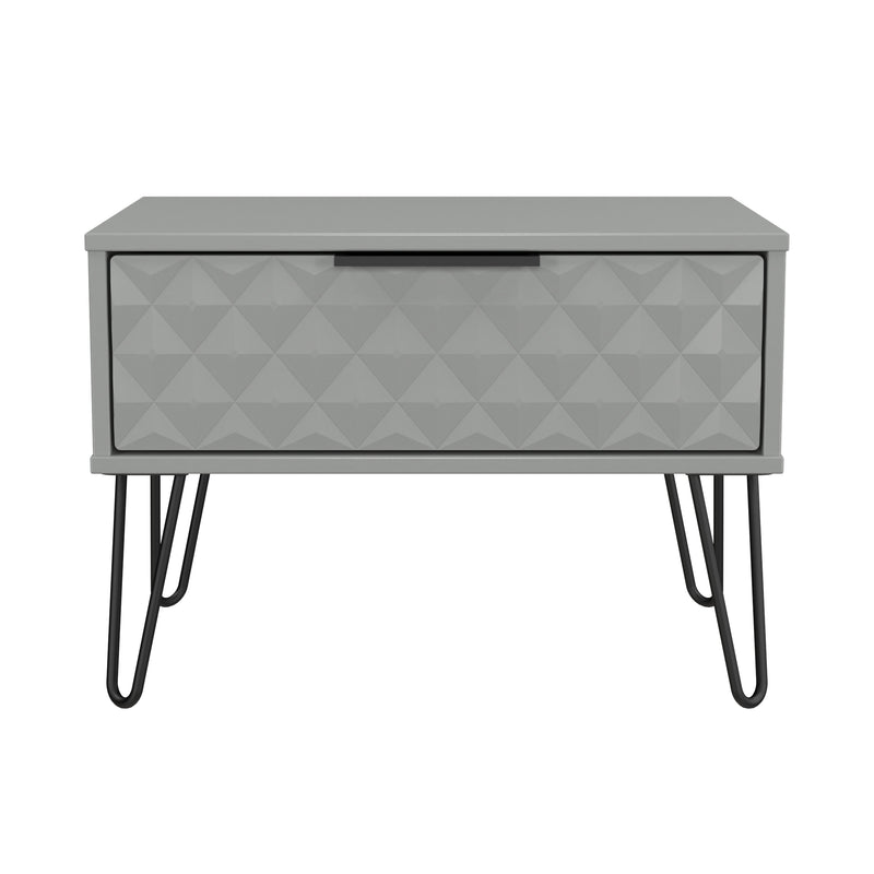 Harlequin 1 Drawer Wide Side Table in Dusk Grey - Ready Assembled