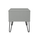 Harlequin 1 Drawer Wide Side Table in Dusk Grey - Ready Assembled