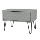 Harlequin 1 Drawer Wide Side Table in Dusk Grey - Ready Assembled