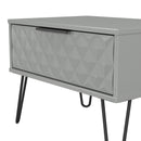 Harlequin 1 Drawer Wide Side Table in Dusk Grey - Ready Assembled