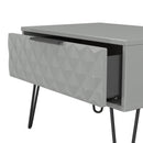 Harlequin 1 Drawer Wide Side Table in Dusk Grey - Ready Assembled