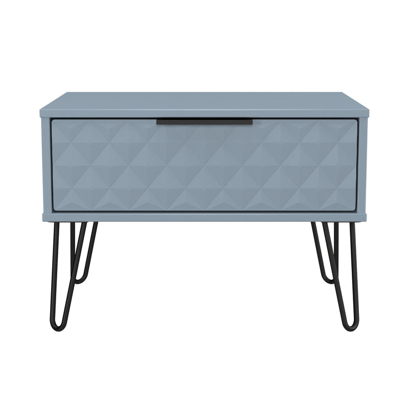 Harlequin 1 Drawer Wide Side Table in Denim Blue - Ready Assembled