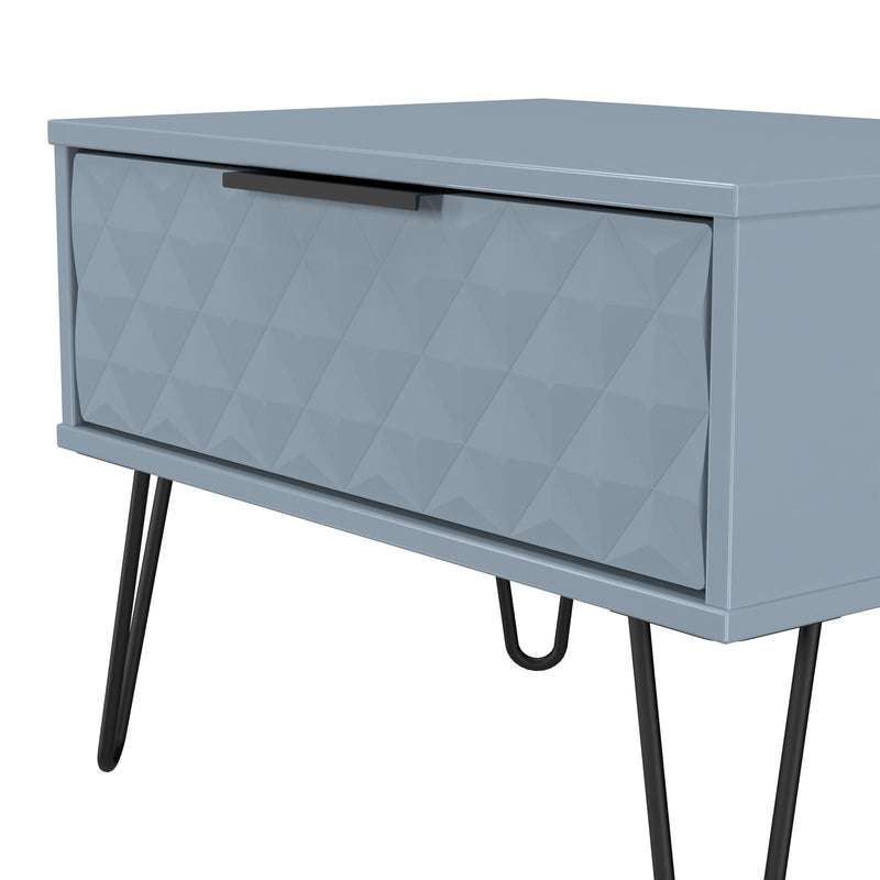 Harlequin 1 Drawer Wide Side Table in Denim Blue - Ready Assembled