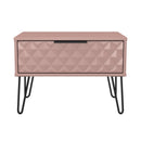 Harlequin 1 Drawer Wide Side Table in Kobe Pink - Ready Assembled