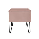 Harlequin 1 Drawer Wide Side Table in Kobe Pink - Ready Assembled