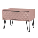 Harlequin 1 Drawer Wide Side Table in Kobe Pink - Ready Assembled