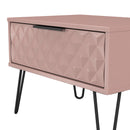 Harlequin 1 Drawer Wide Side Table in Kobe Pink - Ready Assembled